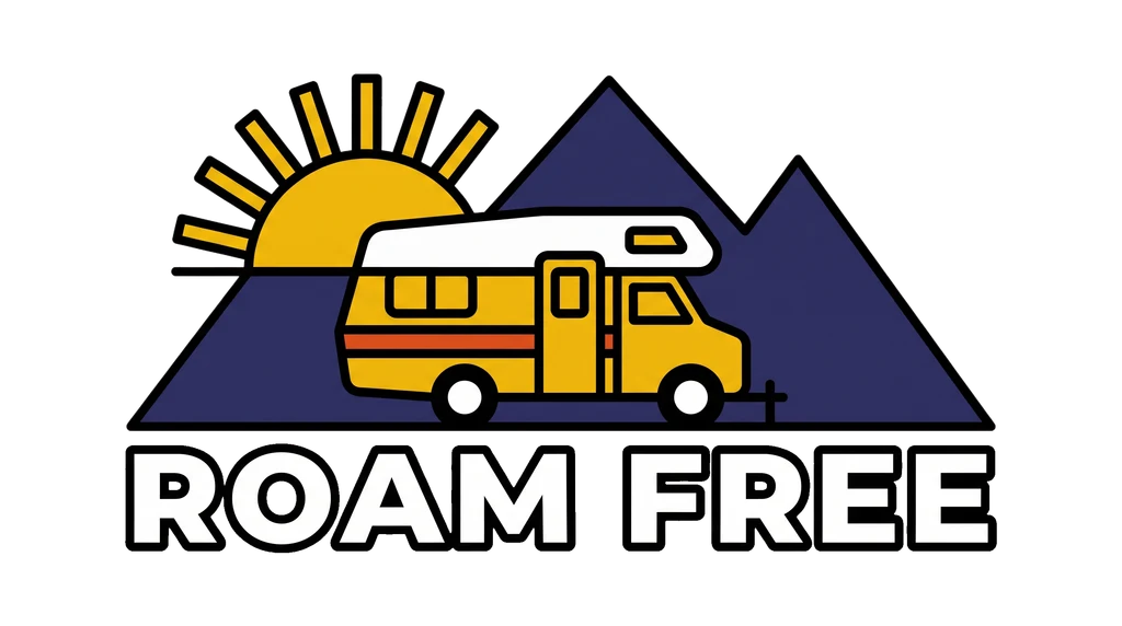 Roam Free Retro Camper Emblem T-Shirt