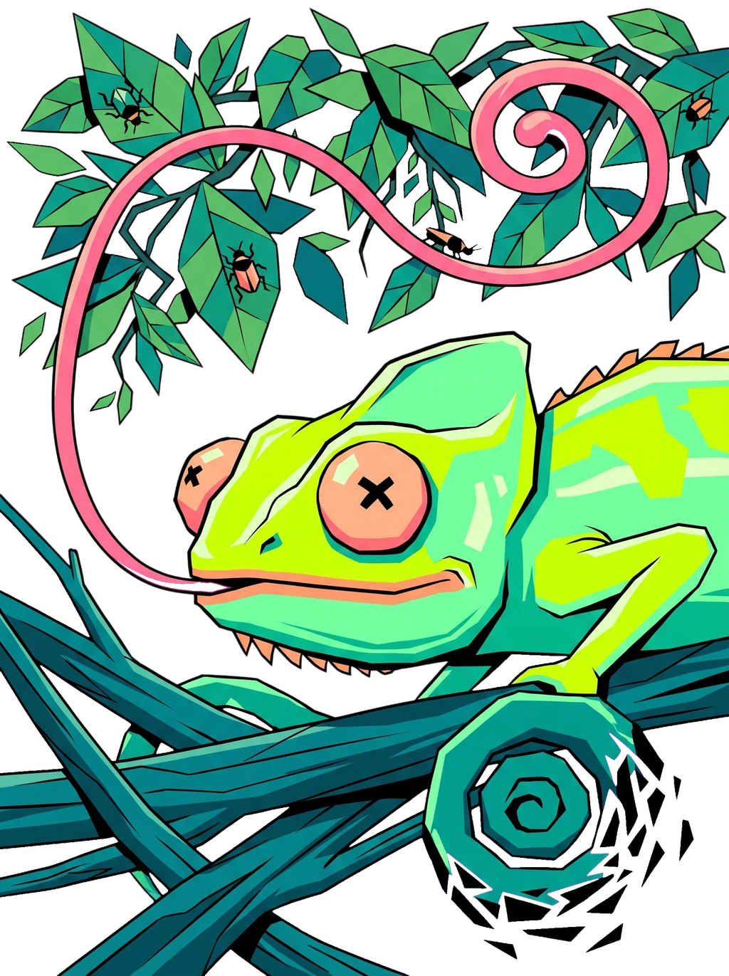 Wild Tongue Chameleon Chaos Tee
