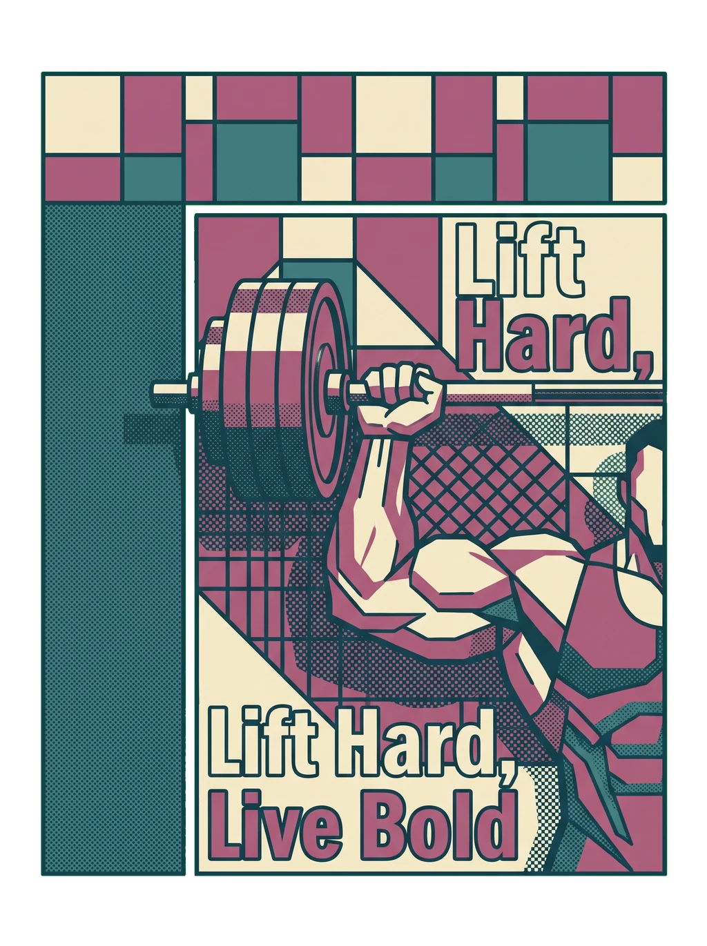 Geometric Powerlifter: Lift Hard, Live Bold