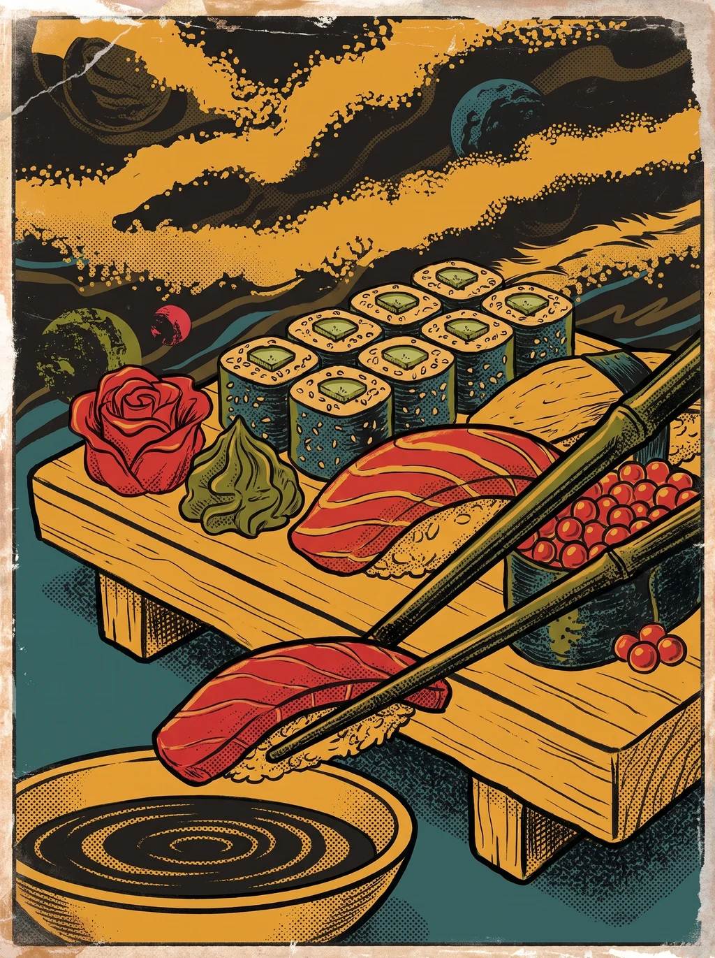 Raw Perfection Sushi Ink Graphic T-Shirt