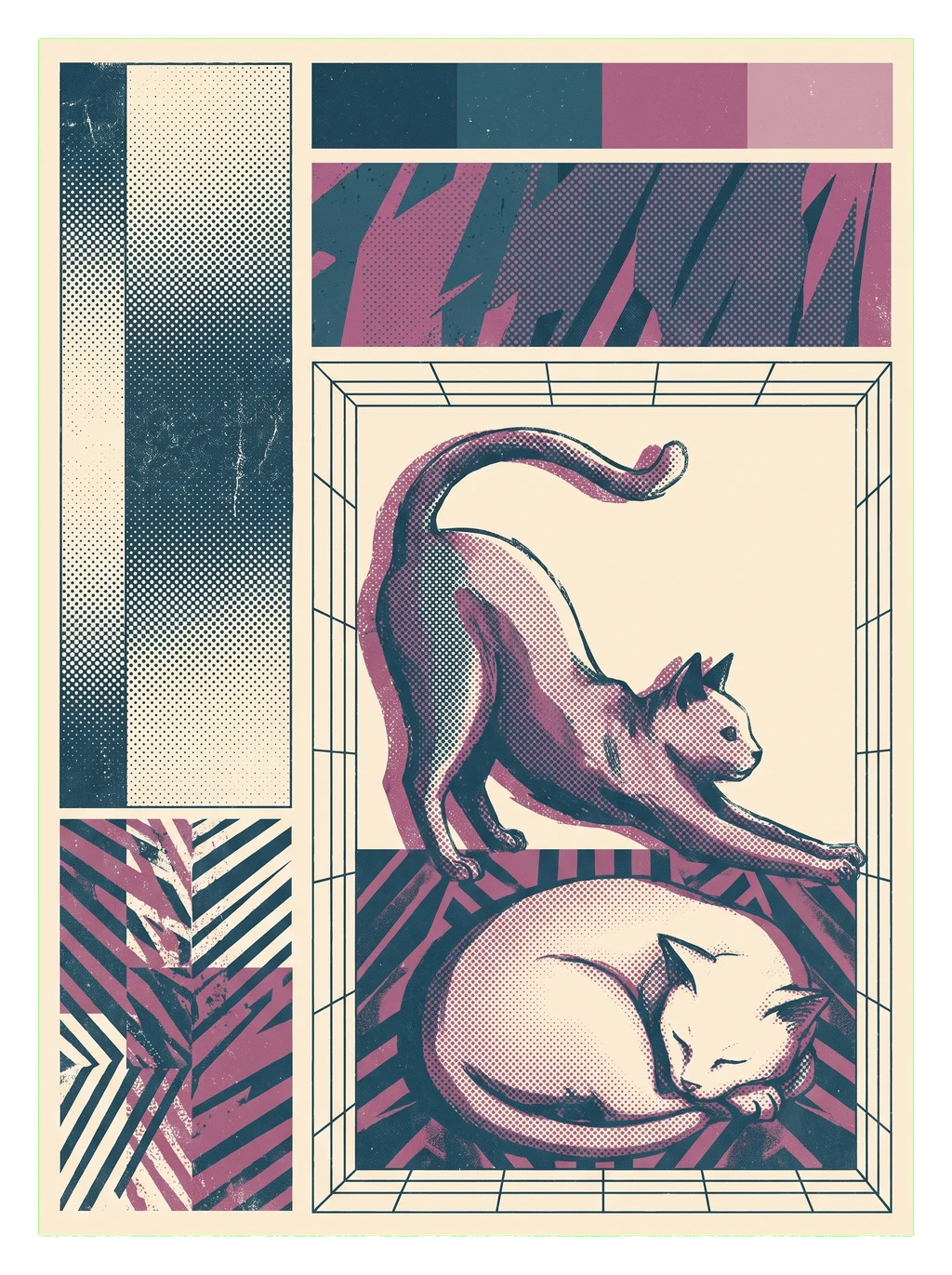 Zen Felines: Stretch & Slumber Graphic Tee
