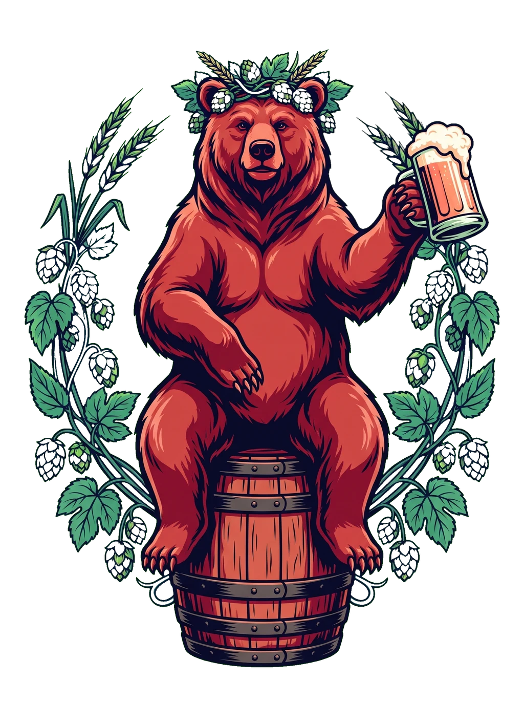 King of the Brew Grizzly Bear T-Shirt