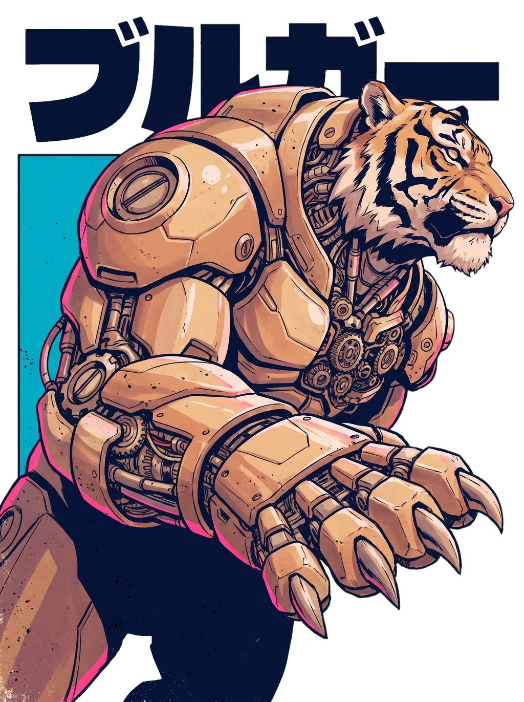 Engineered Instinct: Cybernetic Tiger Strike Tee