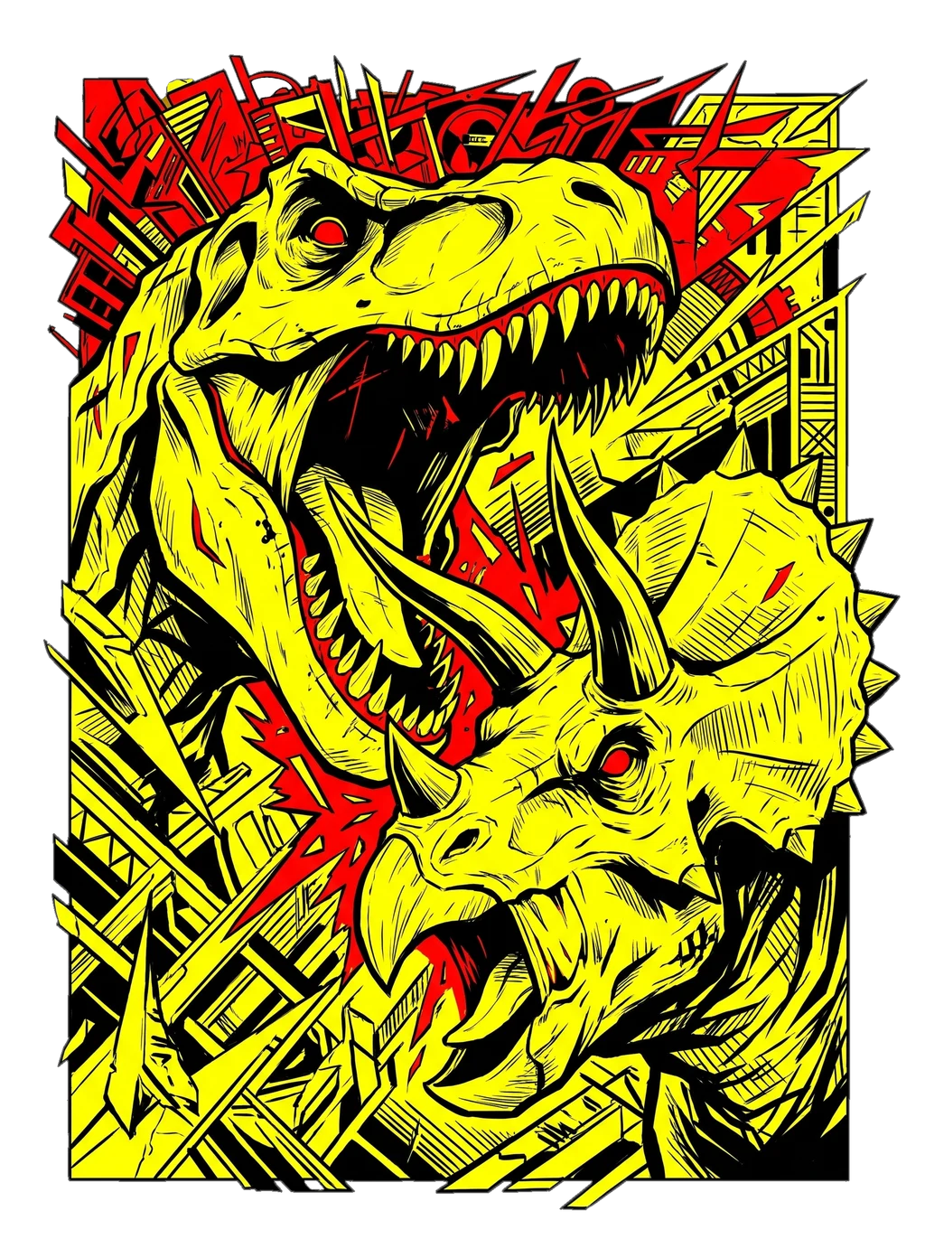 Skull Showdown: T-Rex vs. Triceratops Battle