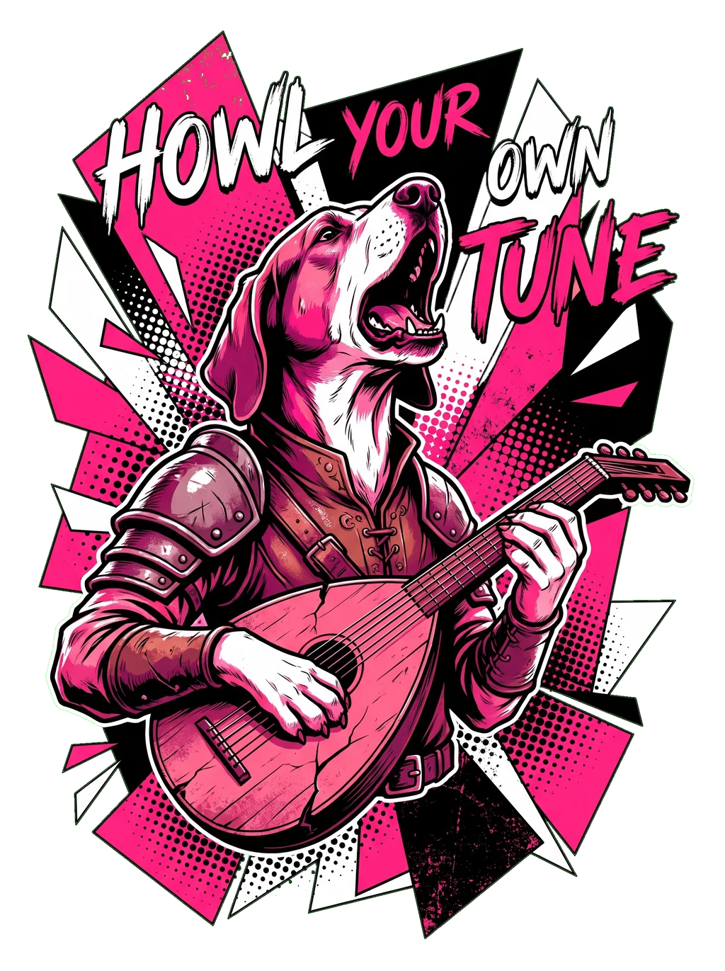 Bardcore Howl: Medieval Hound Rocker Tee