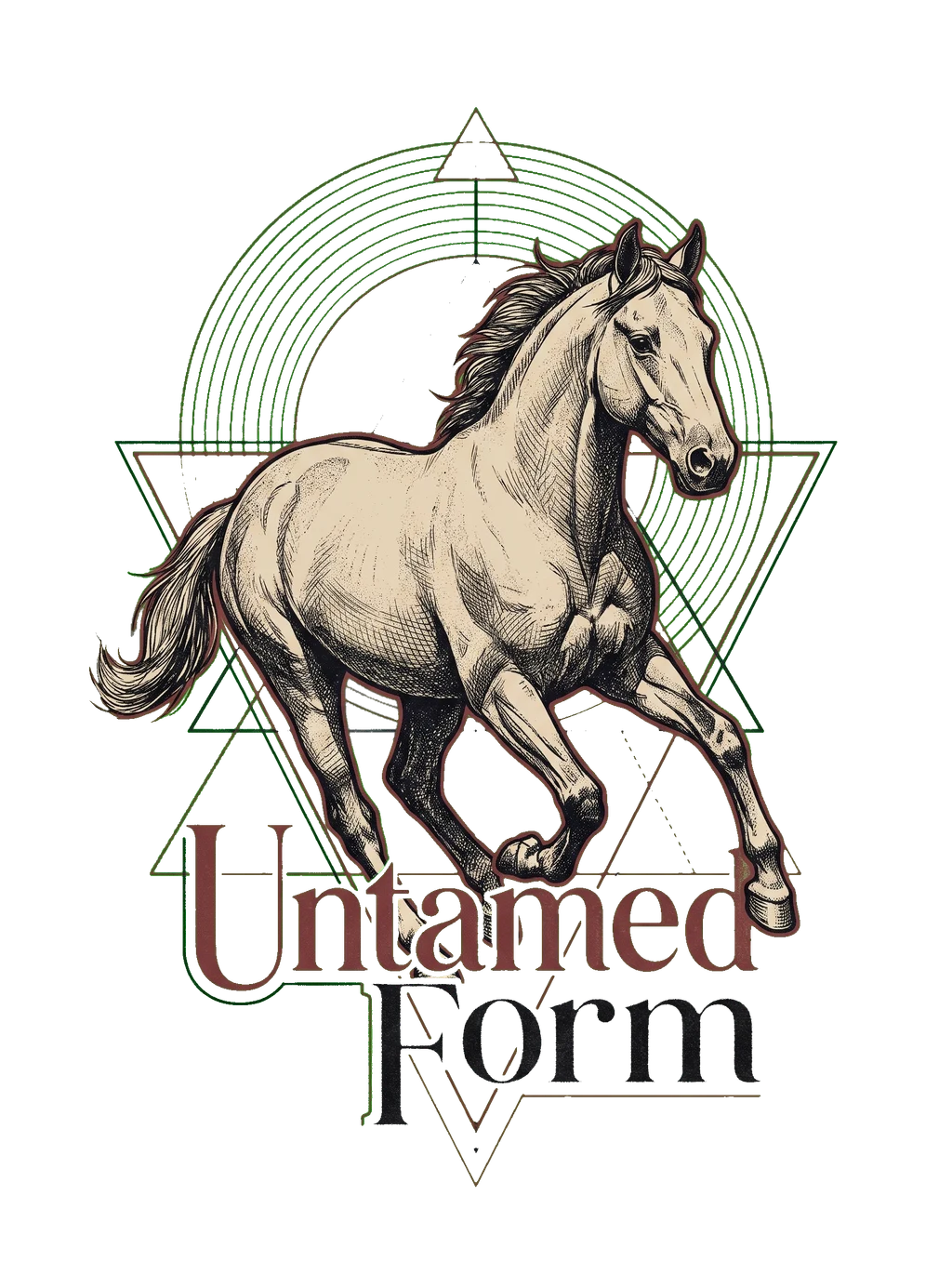 Geometric Gallop: Powerful Stallion in Motion
