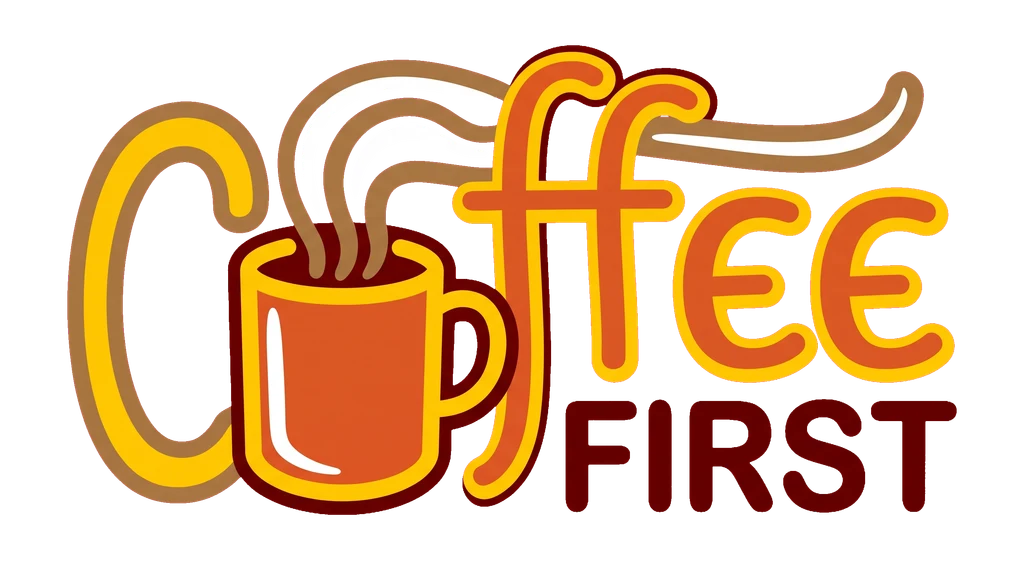 Coffee First Monoline Typography T-Shirt