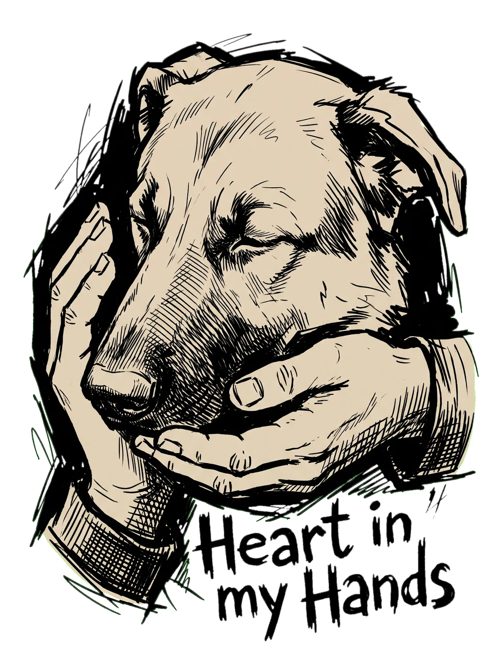 Shepherd's Embrace: Ink-Drawn Loyalty Tee