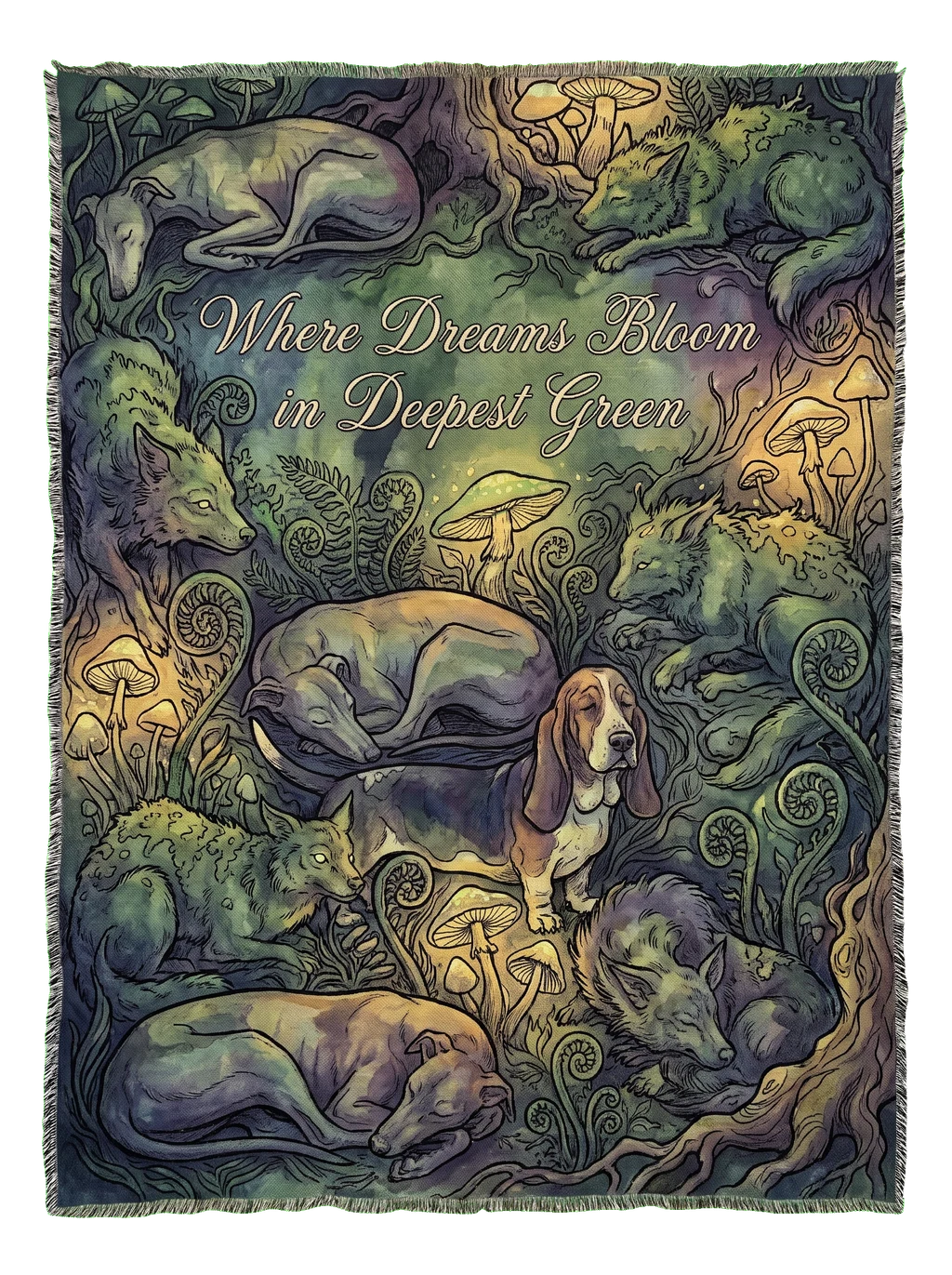 Enchanted Forest Slumber: Canine Dreams Tapestry