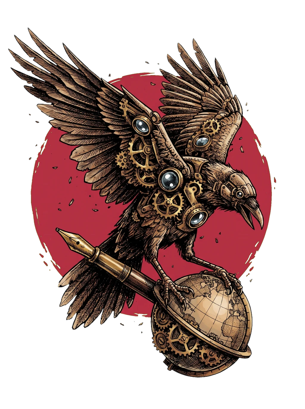 Crimson Oracle: Steampunk Raven's Grasp