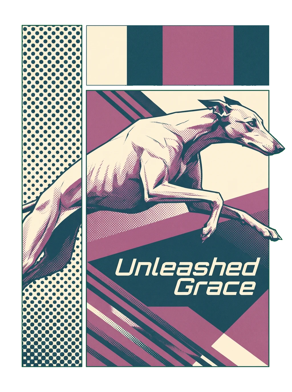 Geometric Greyhound Leap Tee