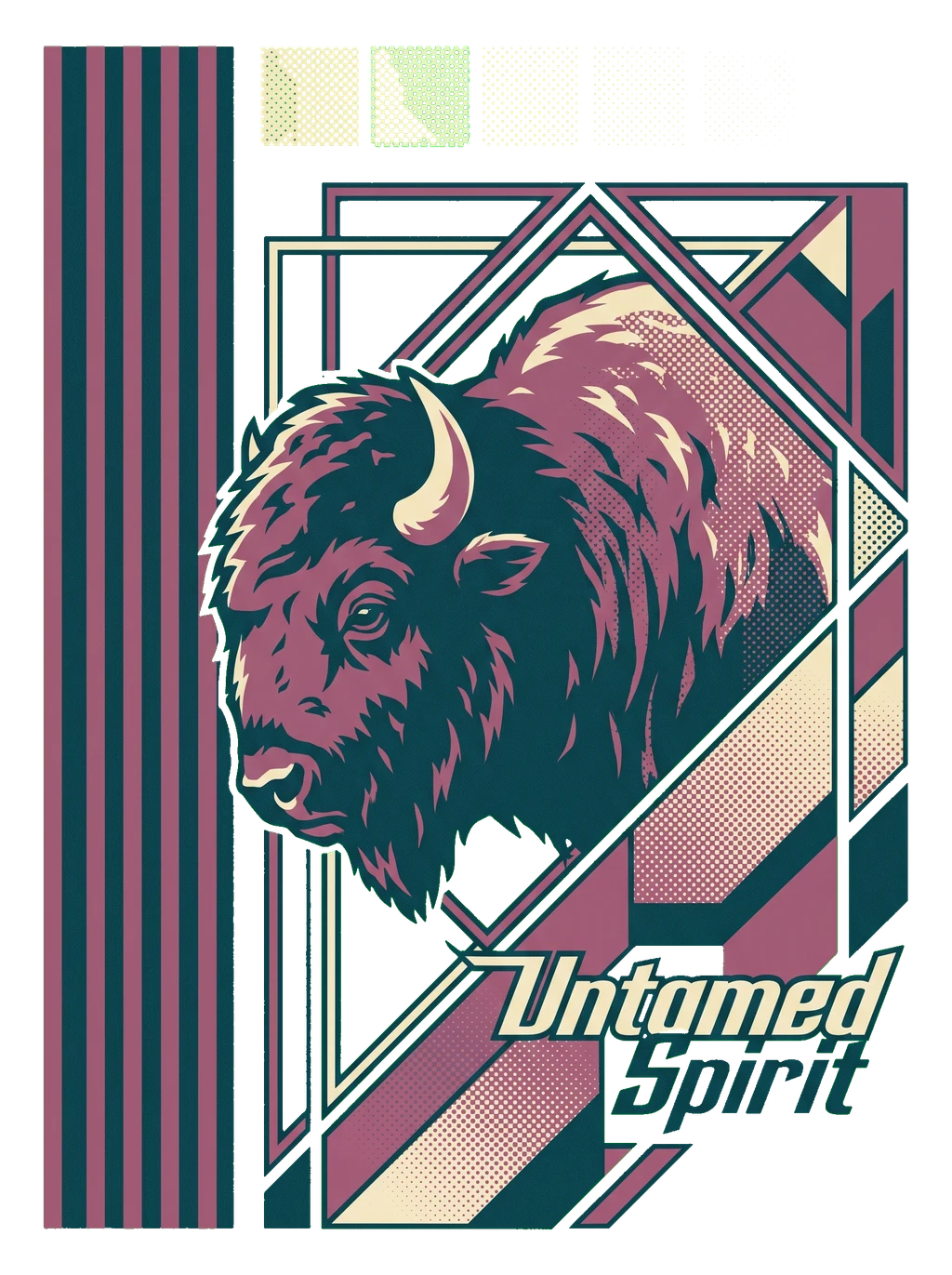 Geometric Bison Charge Tee