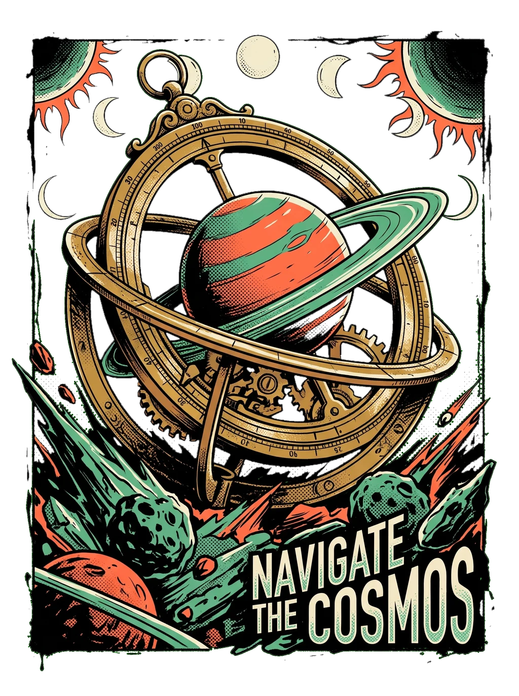 Vintage Cosmic Astrolabe Navigator Tee