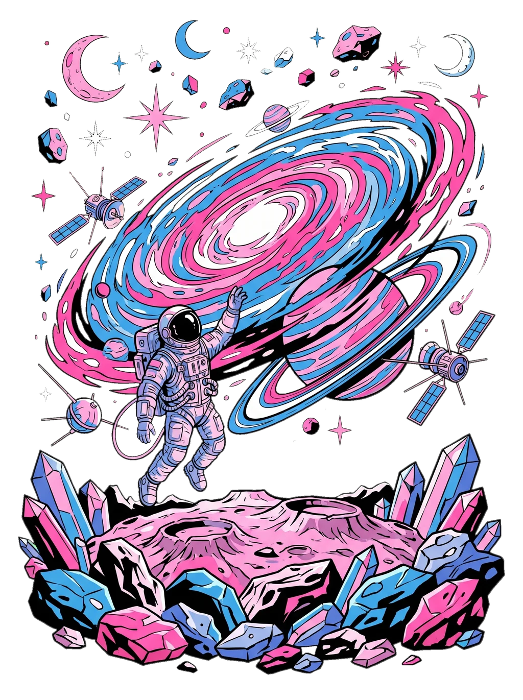 Cosmic Ascent Neon Explorer Tee
