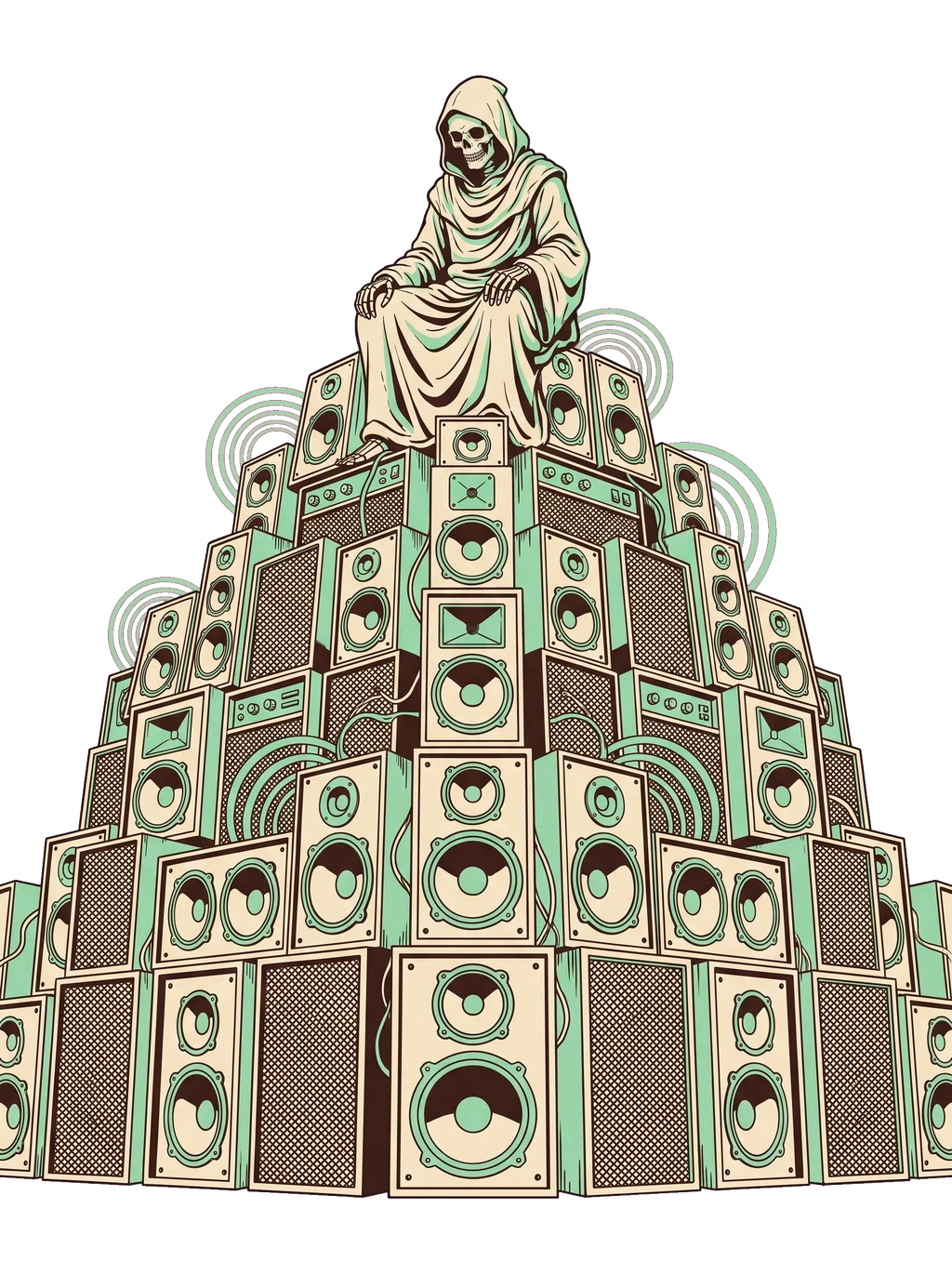 Audiophile Afterlife: Speaker Pyramid Skeleton Tee