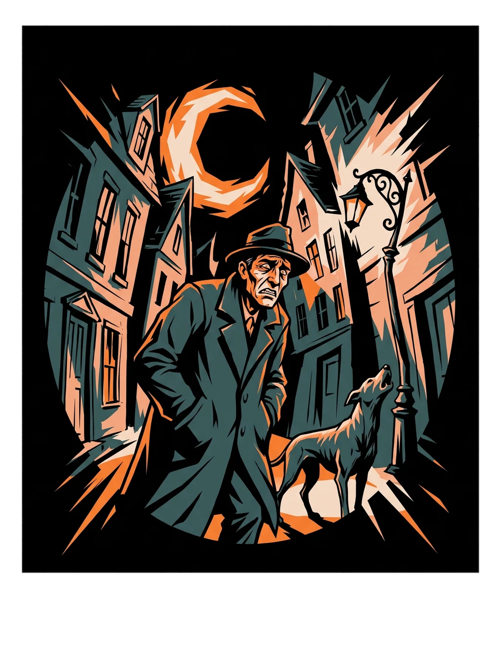 Midnight Alley Expressionist Silhouette Tee
