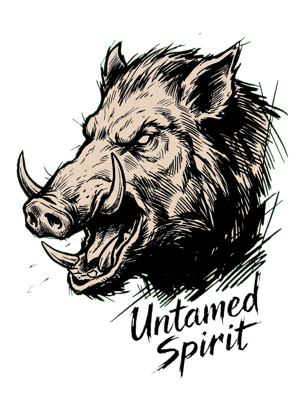 Fierce Boar Ink Sketch Tee - Untamed Spirit