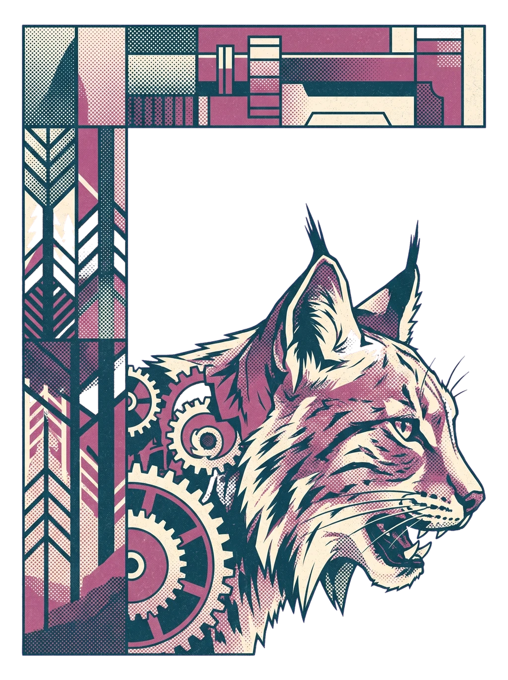 Clockwork Lynx: Untamed Mechanism Tee