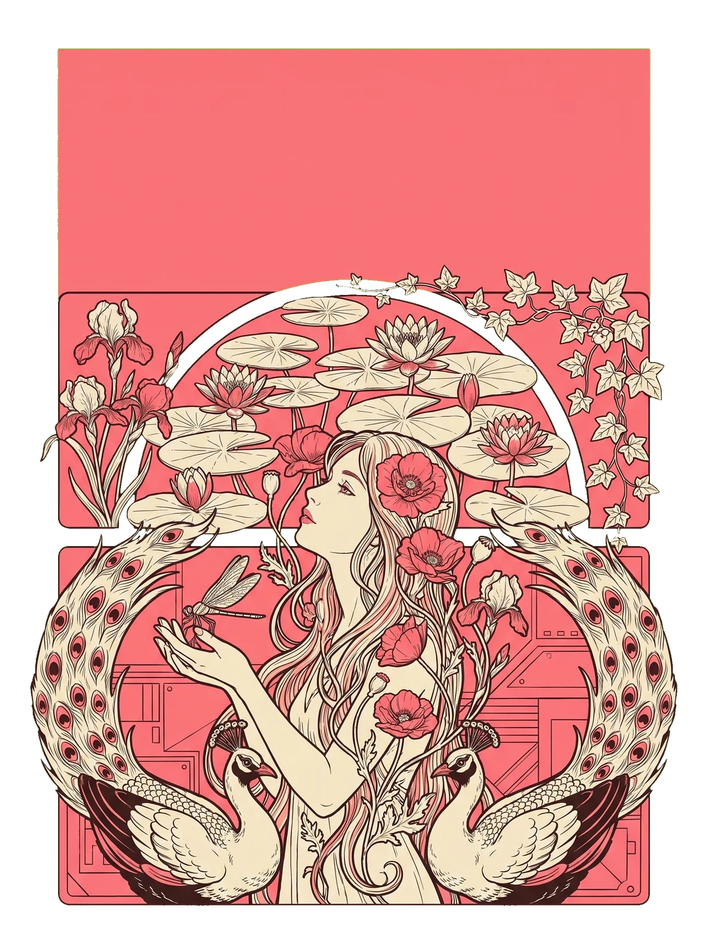 Nouveau Flora & Peacock Elegance
