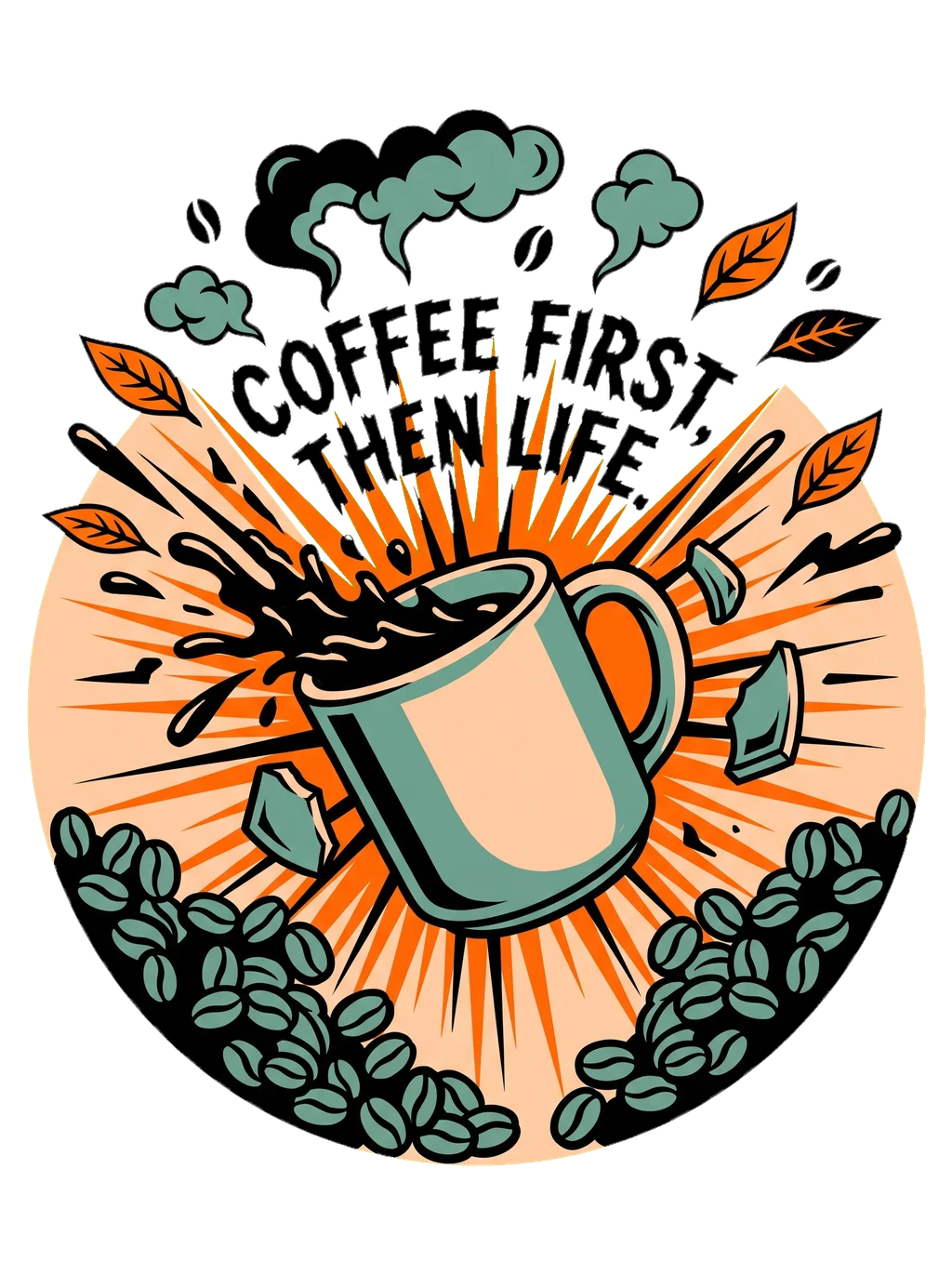 Coffee Energy Burst Graphic Tee