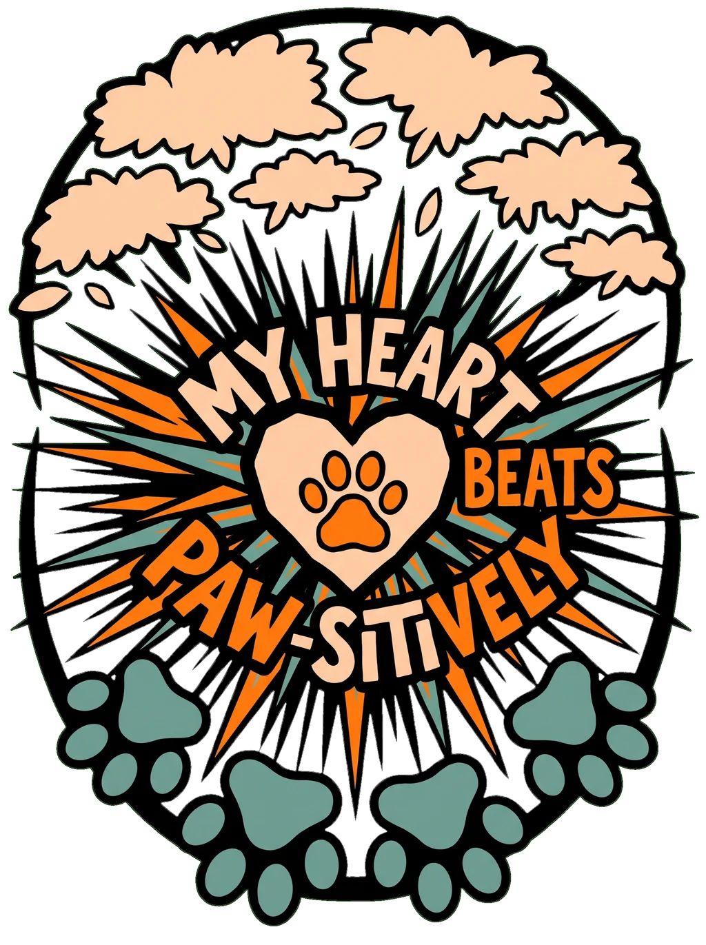 Paw Love Bloom: Radial Pet Heart Design