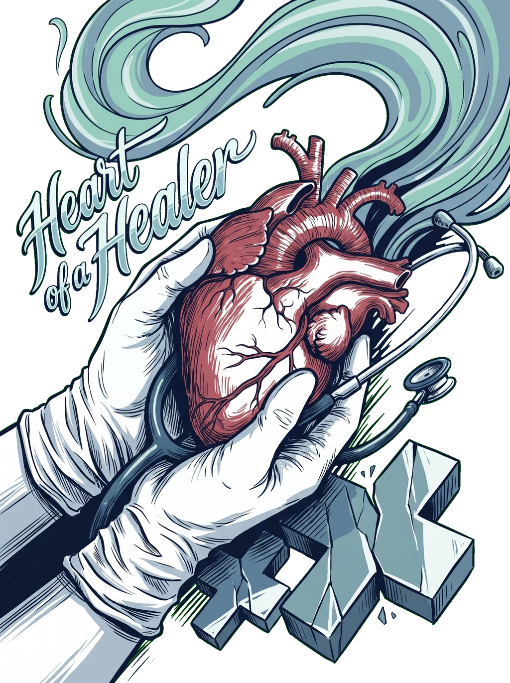 The Healer's Heartbeat - Medical Ink Art Tee