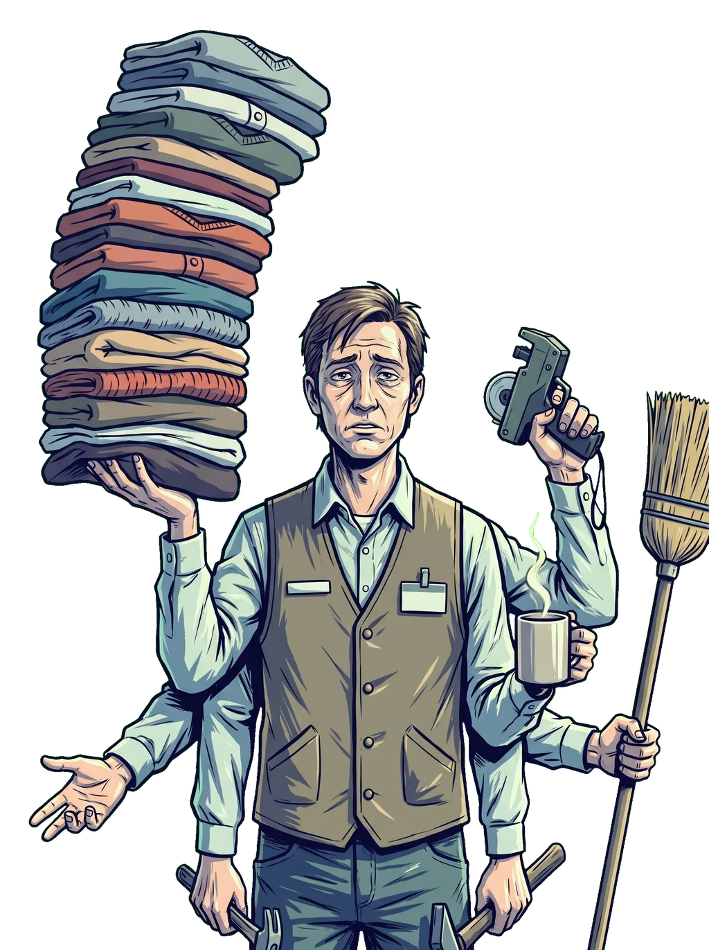 Retail Multitasker: The Many-Armed Clerk