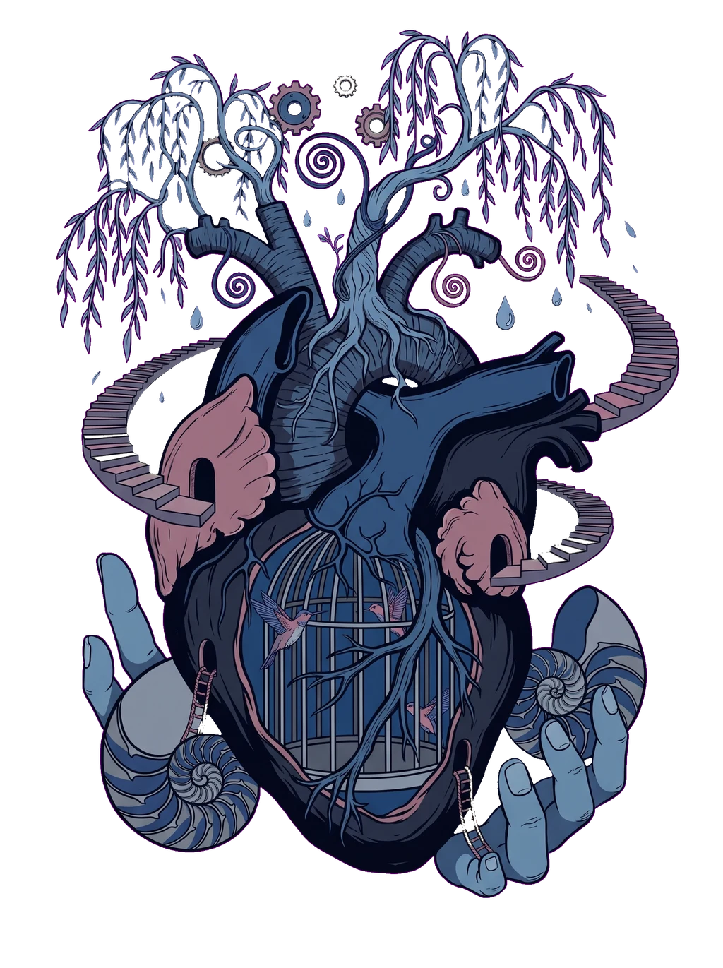 Caged Wonder Surreal Heart T-Shirt