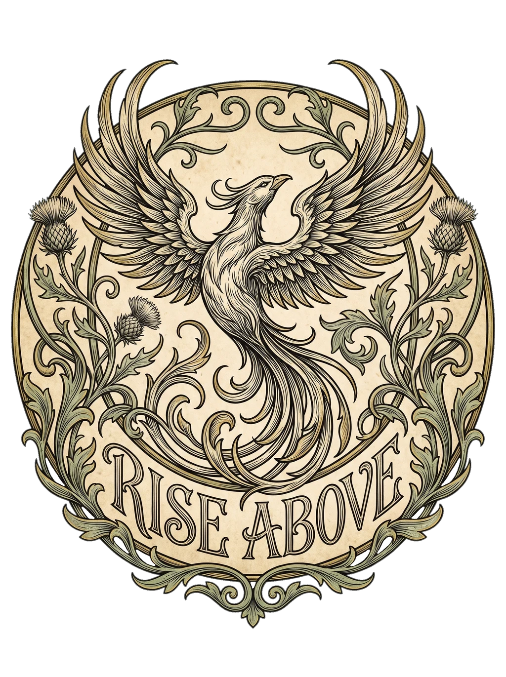 Art Nouveau Engraved Spirit Tee