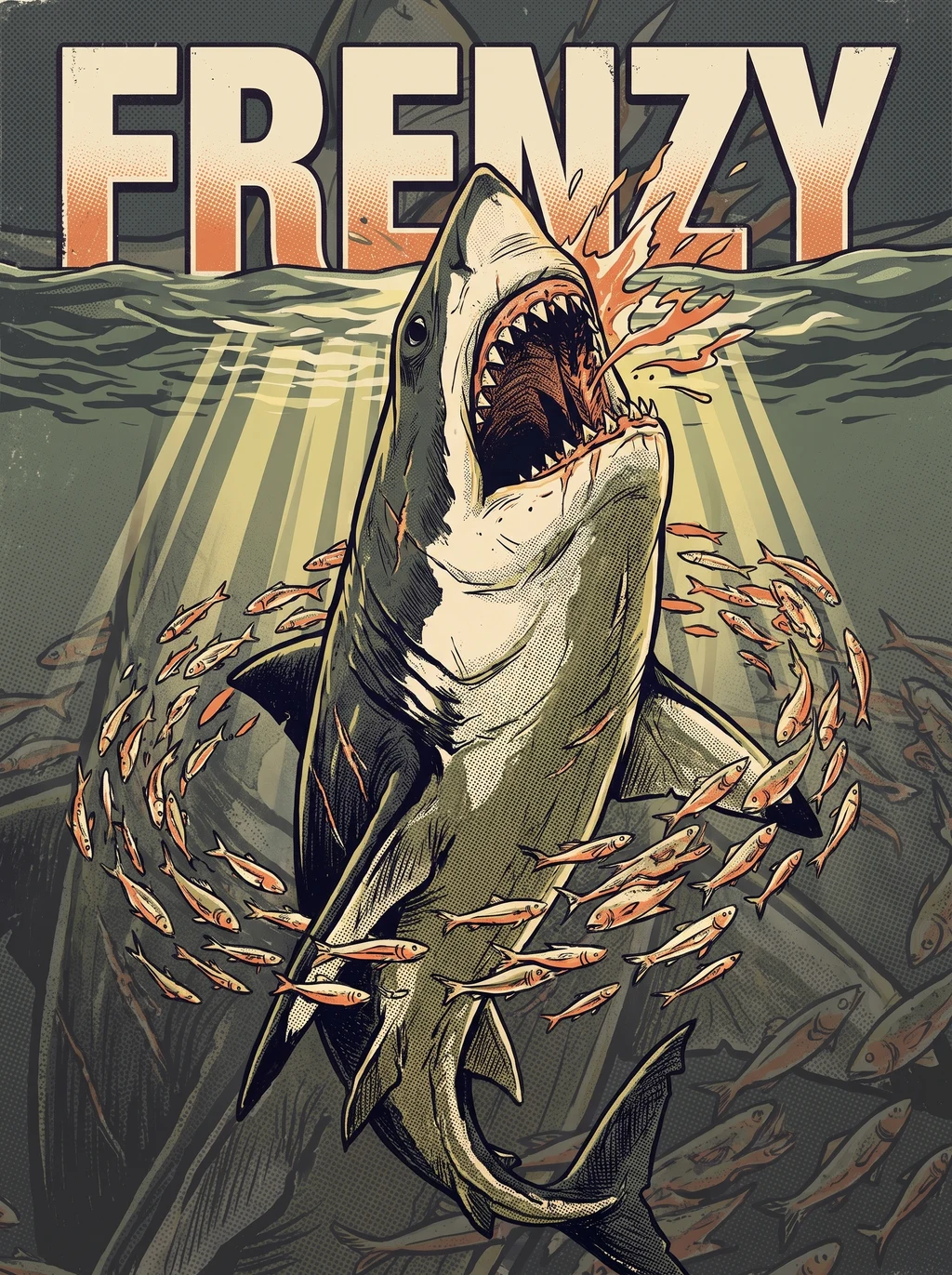 Apex Frenzy Predatory Shark Graphic T-Shirt